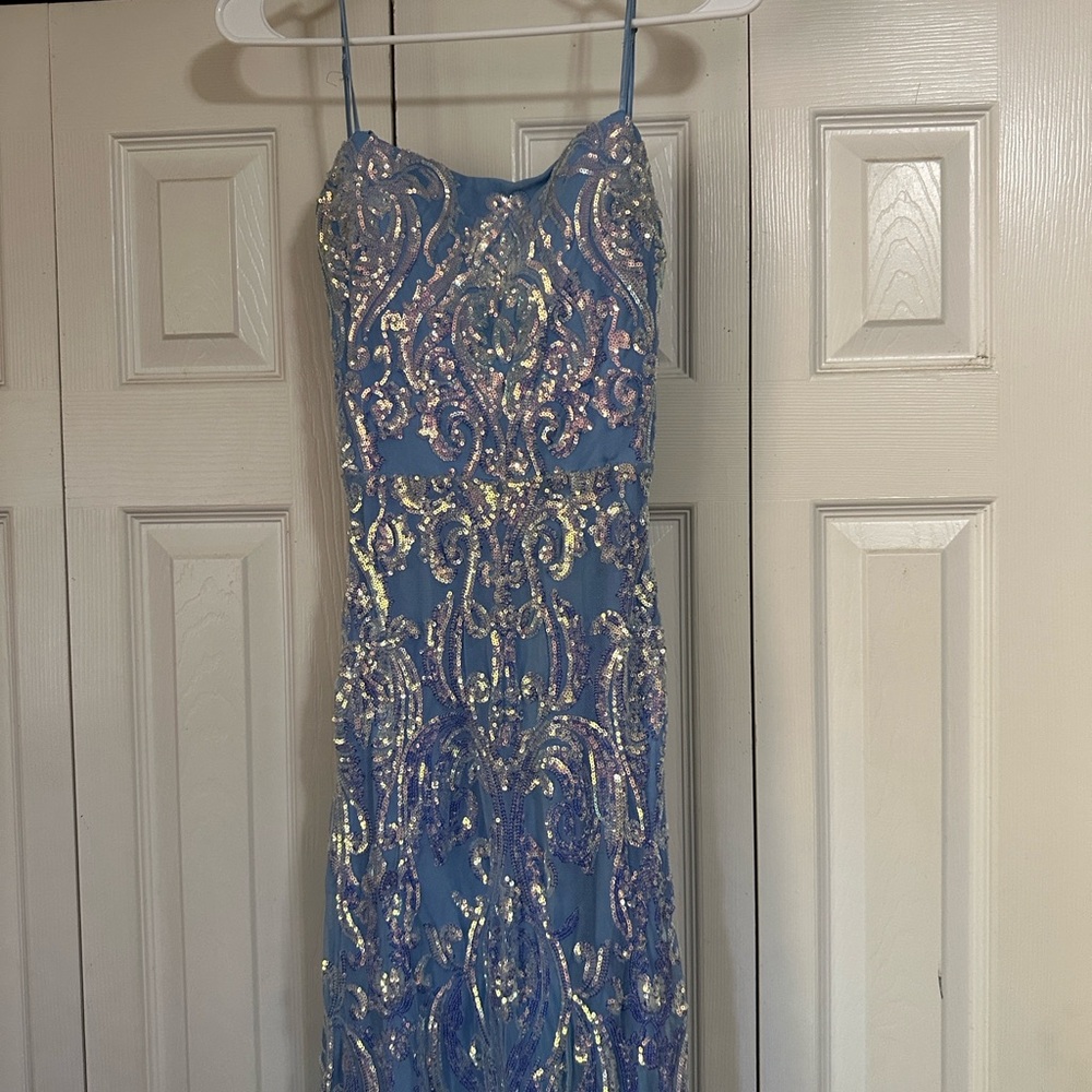 Windsor Light Blue Sequin Gown